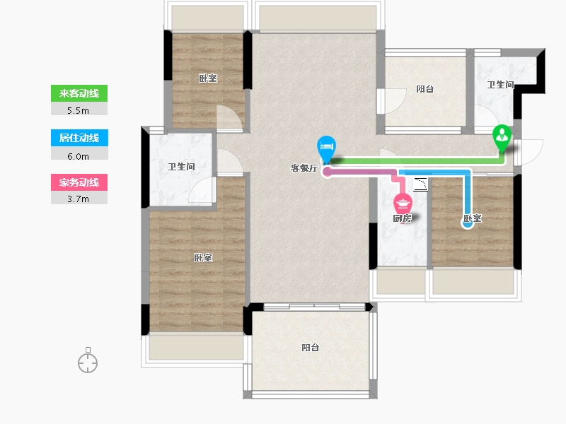 广东省-深圳市-星都梅沙天邸-87.16-户型库-动静线