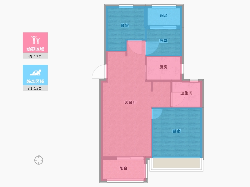 浙江省-嘉兴市-江湾府-69.01-户型库-动静分区