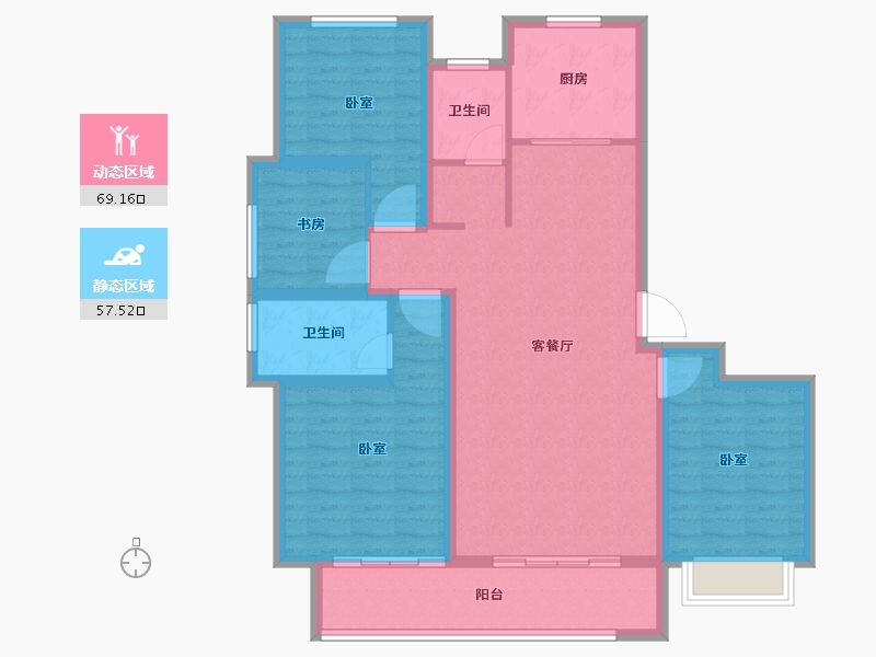 山东省-泰安市-东城紫郡-113.99-户型库-动静分区