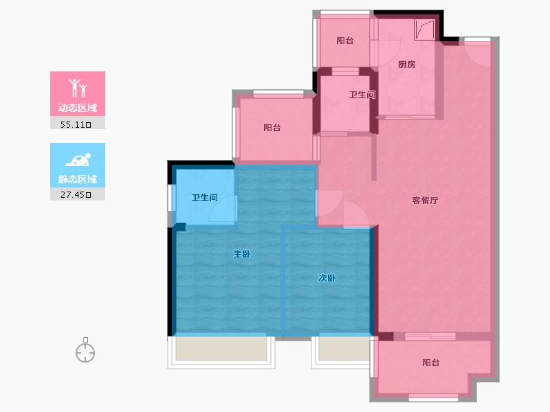 广东省-惠州市-金科颐景园-72.47-户型库-动静分区