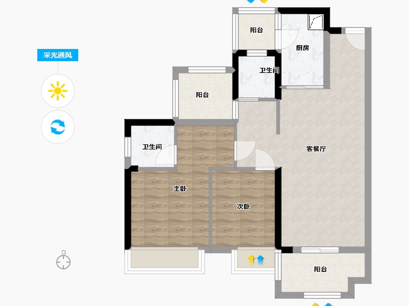 广东省-惠州市-金科颐景园-72.47-户型库-采光通风