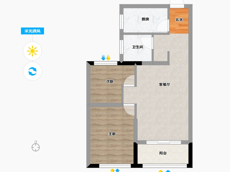 湖南省-长沙市-星语林南壹号-51.70-户型库-采光通风