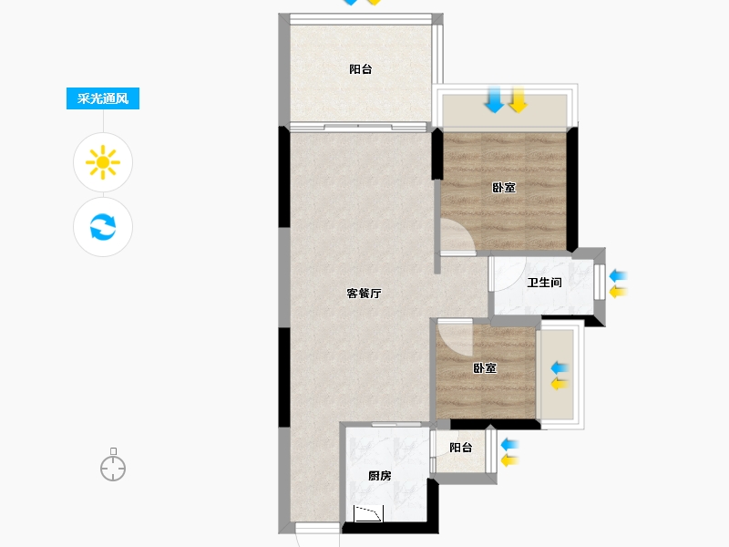 广东省-深圳市-星都梅沙天邸-52.42-户型库-采光通风