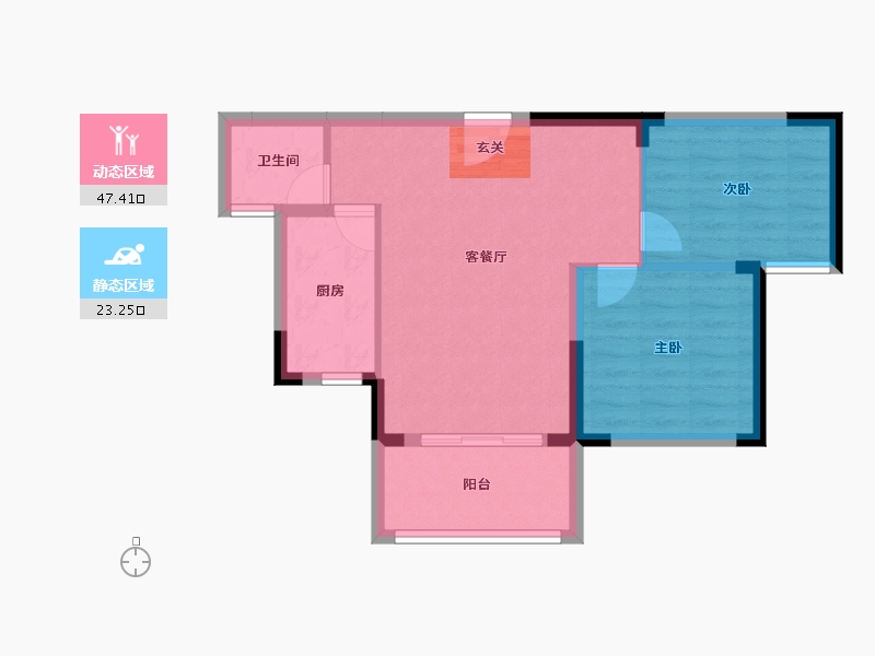 湖南省-长沙市-谷山里-63.68-户型库-动静分区