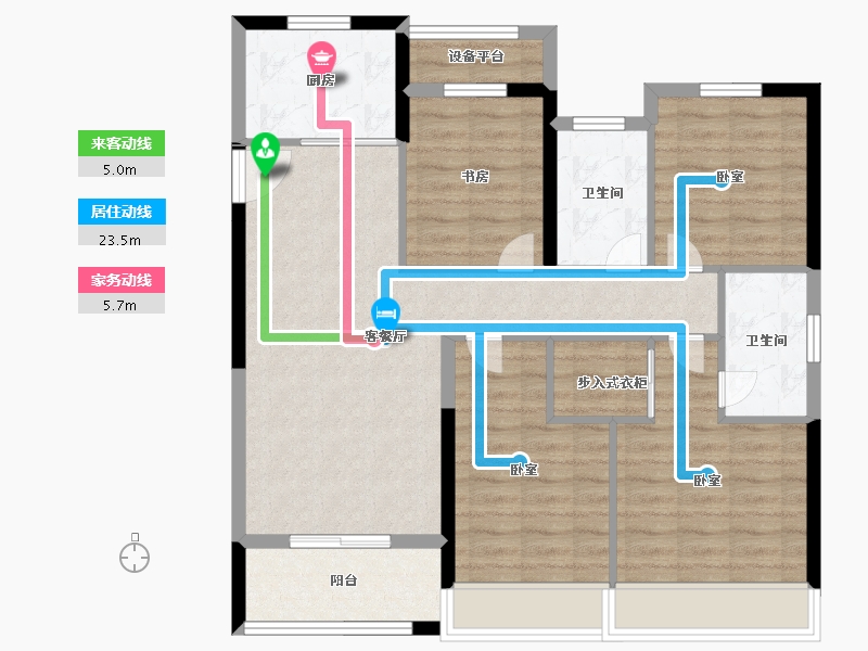 浙江省-嘉兴市-聚米喆园-95.99-户型库-动静线