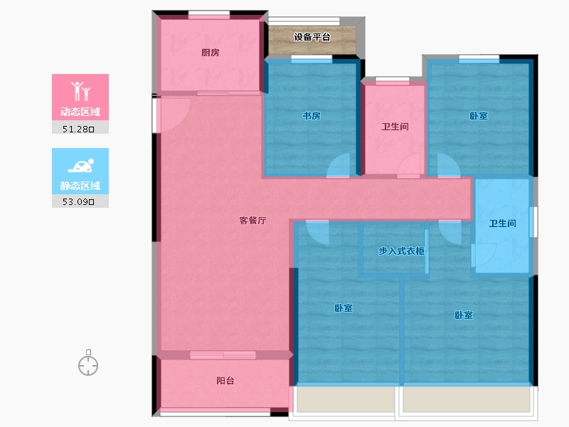 浙江省-嘉兴市-聚米喆园-95.99-户型库-动静分区