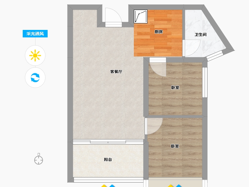 湖南省-常德市-阳光地带-46.61-户型库-采光通风