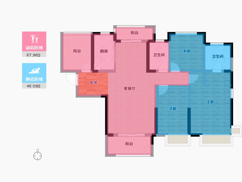 湖南省-长沙市-中国铁建山语城-101.30-户型库-动静分区