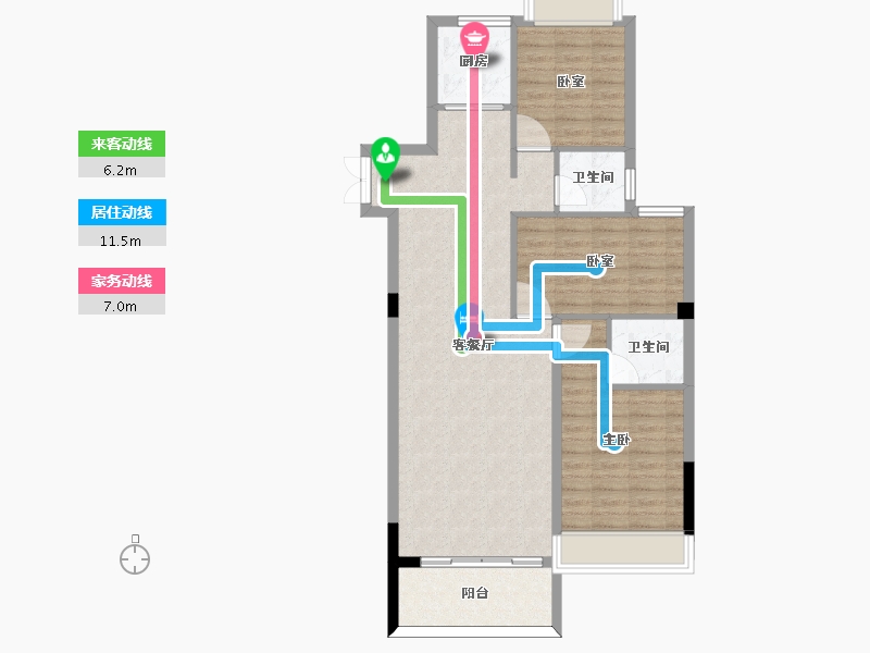 湖南省-郴州市-宏祥龙溪湾-92.38-户型库-动静线