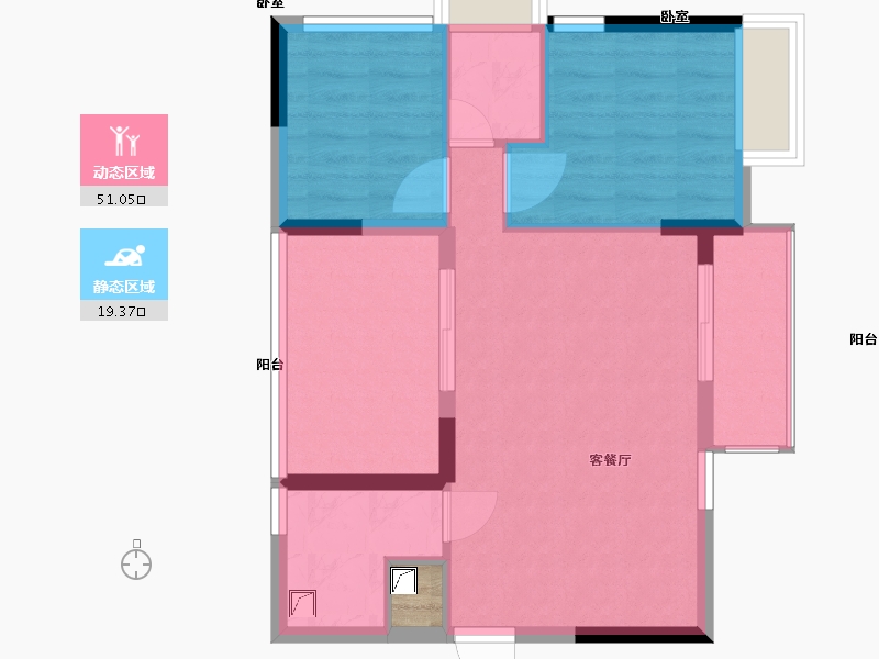 广东省-东莞市-霖峰壹山境-63.61-户型库-动静分区