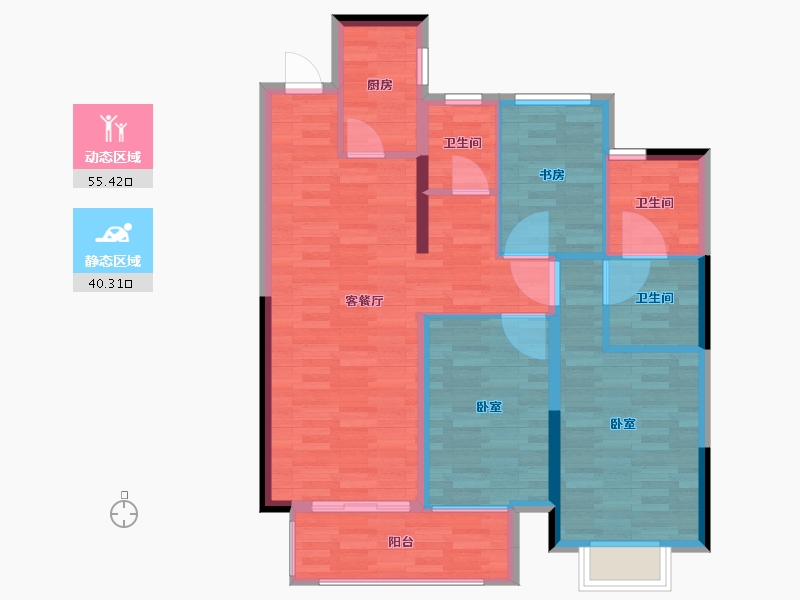 河南省-周口市-绿城·明月江南-85.98-户型库-动静分区