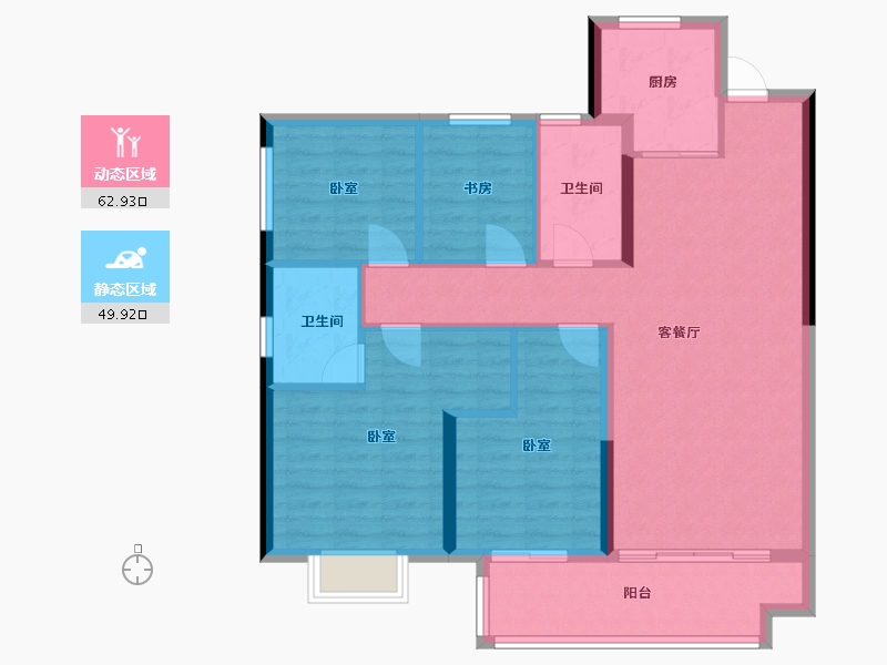 河南省-周口市-实地九里香堤-102.00-户型库-动静分区