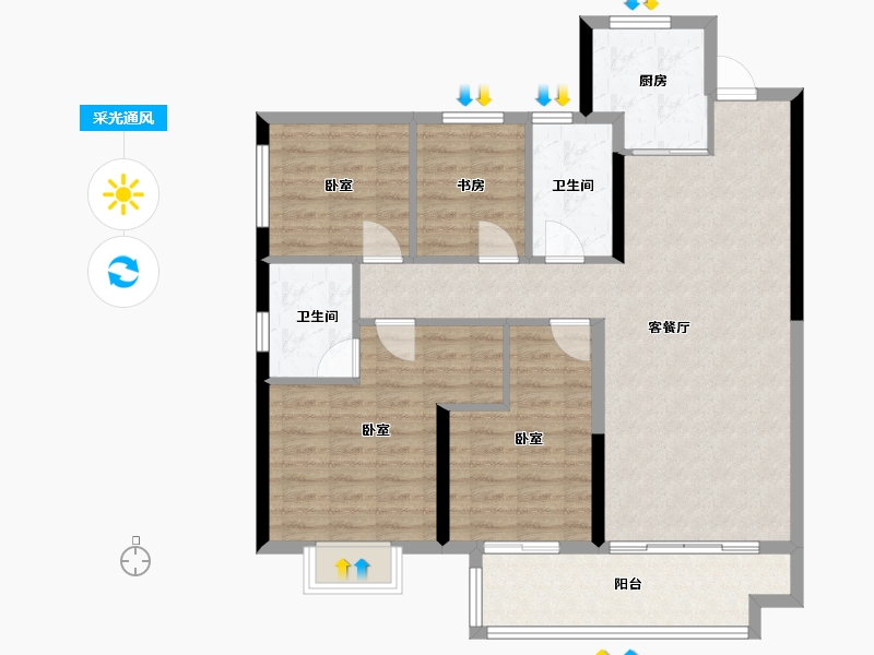 河南省-周口市-实地九里香堤-102.00-户型库-采光通风