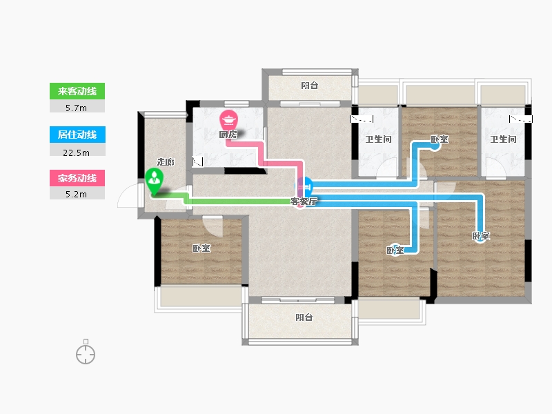 广东省-清远市-碧桂园·欢乐颂-104.05-户型库-动静线