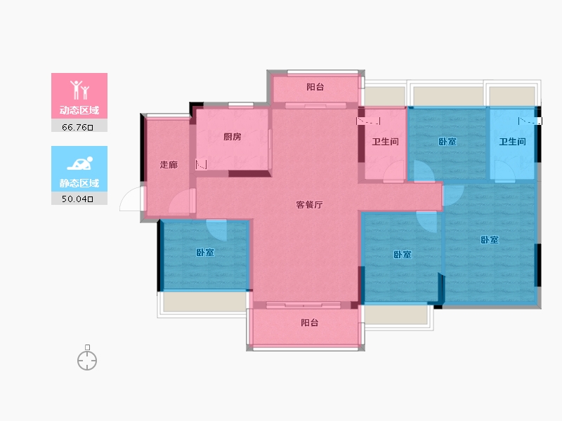 广东省-清远市-碧桂园·欢乐颂-104.05-户型库-动静分区