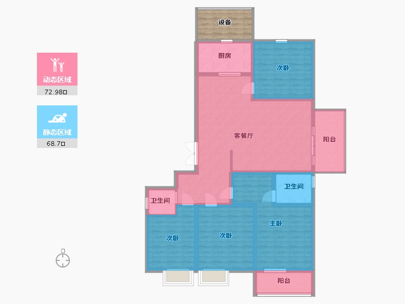 山东省-枣庄市-东湖经典-134.00-户型库-动静分区