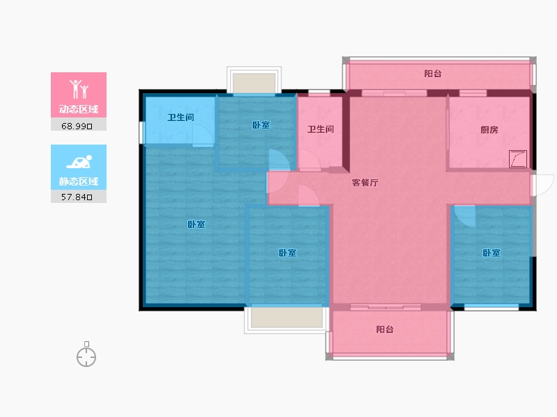 广东省-东莞市-碧桂园城央壹品-114.14-户型库-动静分区