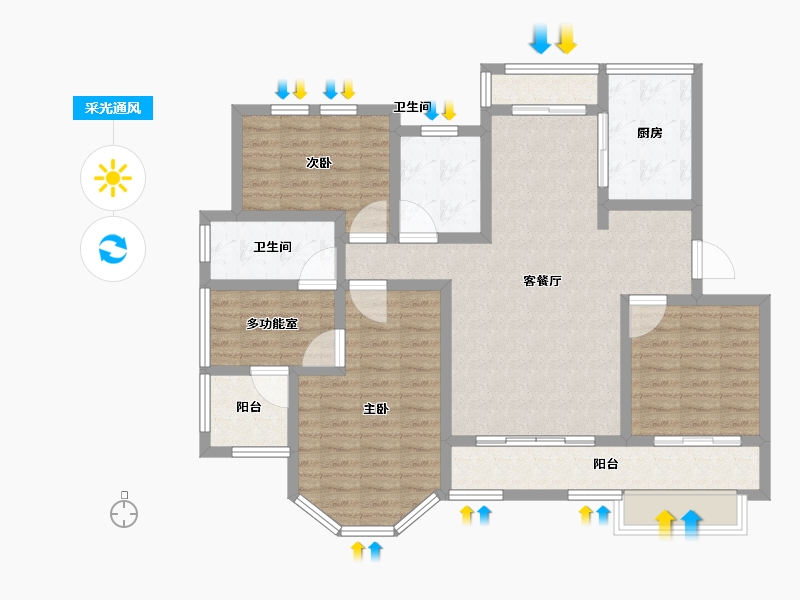 山东省-济宁市-海情康城-106.00-户型库-采光通风