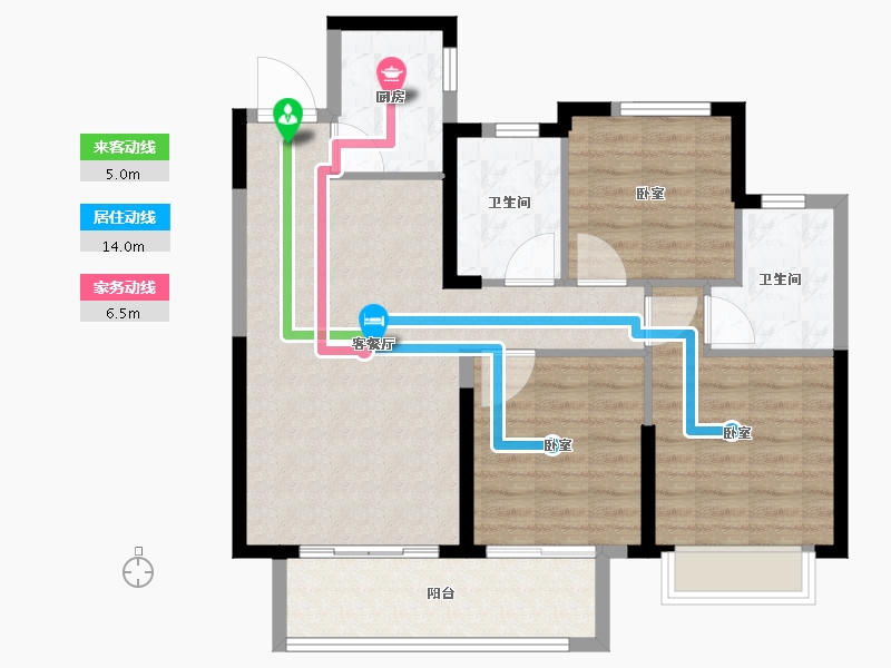 山东省-泰安市-奕珑·西周城-87.01-户型库-动静线