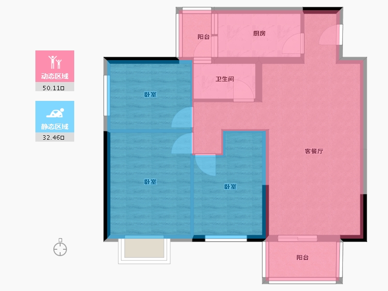 湖南省-长沙市-中煤和悦府-73.53-户型库-动静分区