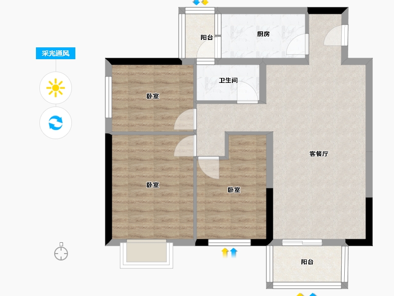 湖南省-长沙市-中煤和悦府-73.53-户型库-采光通风