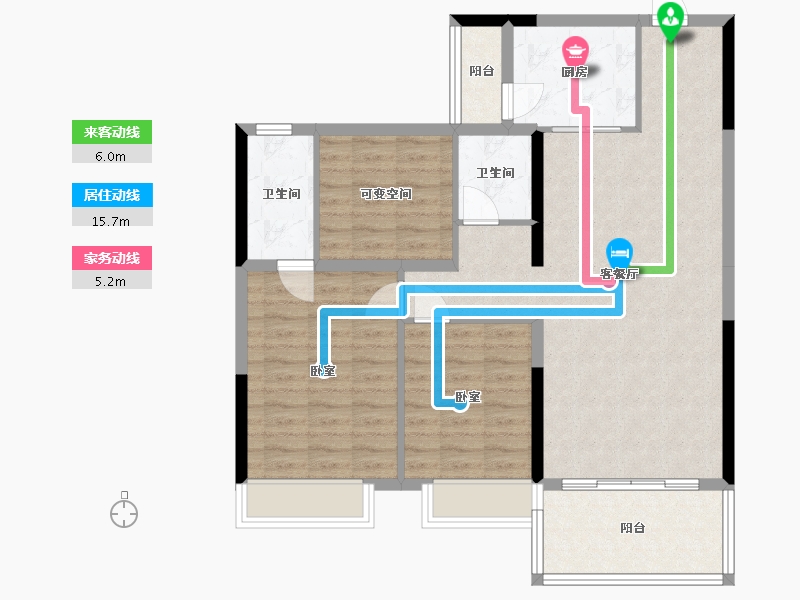 湖南省-娄底市-五江·碧桂园城市广场-96.17-户型库-动静线