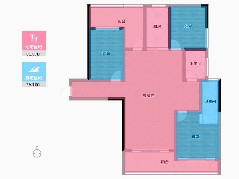 广东省-清远市-君廷湖山-107.67-户型库-动静分区