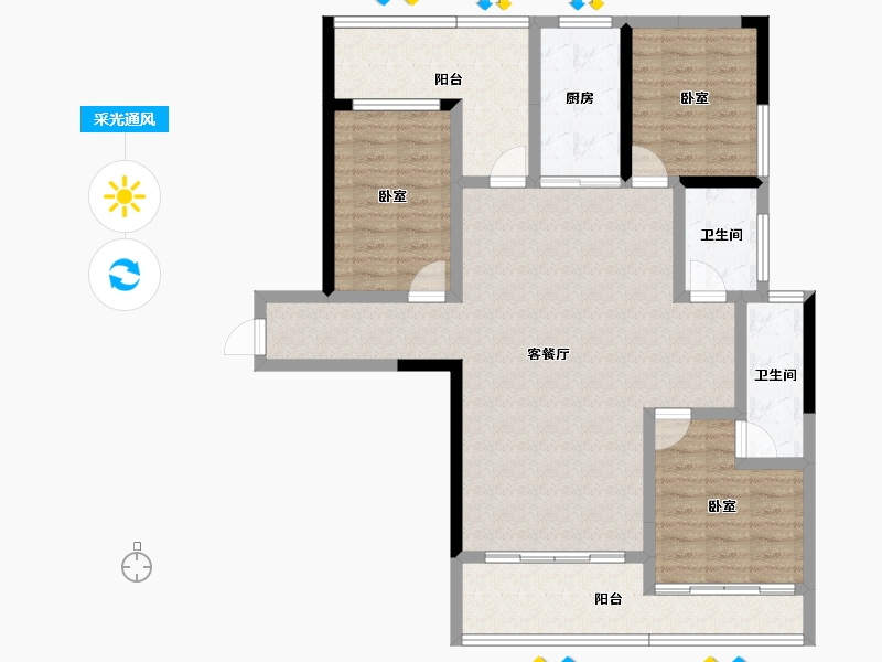 广东省-清远市-君廷湖山-107.67-户型库-采光通风