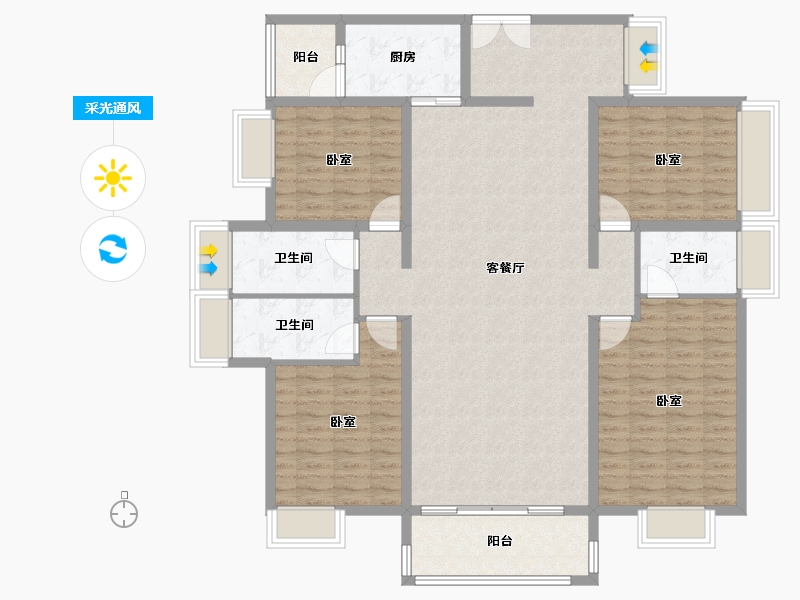 广东省-清远市-正升华府-143.30-户型库-采光通风