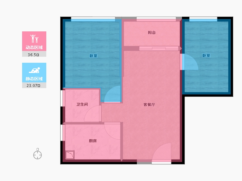 广东省-深圳市-万科云城公寓-53.00-户型库-动静分区