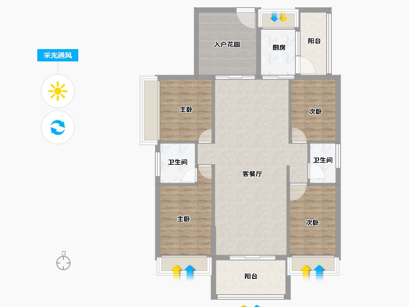 广东省-广州市-花都凤凰御景-118.00-户型库-采光通风