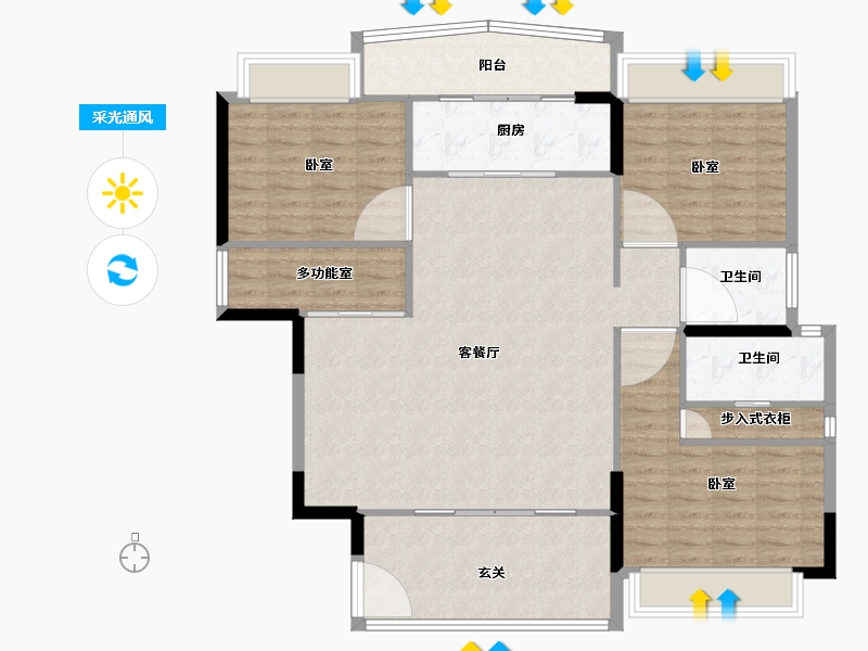 广东省-汕头市-经纬源家园-121.00-户型库-采光通风