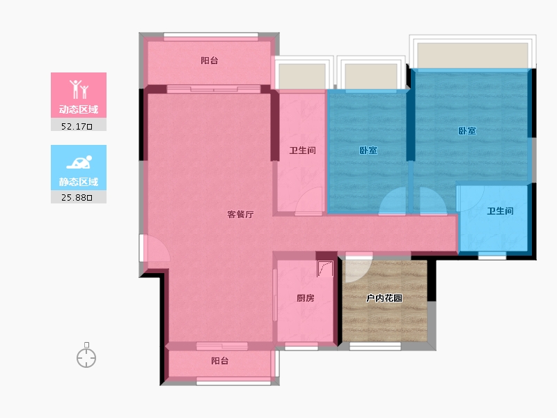 广东省-清远市-方直君汇世家-75.35-户型库-动静分区