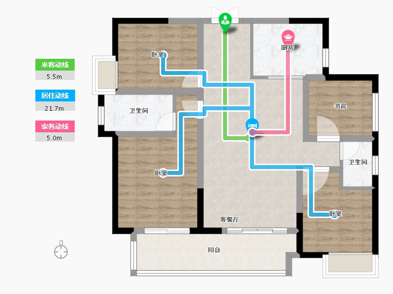 湖南省-长沙市-城发恒伟星雅韵-97.89-户型库-动静线