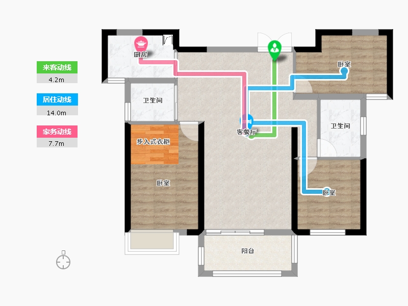 湖南省-岳阳市-富兴御城-87.14-户型库-动静线