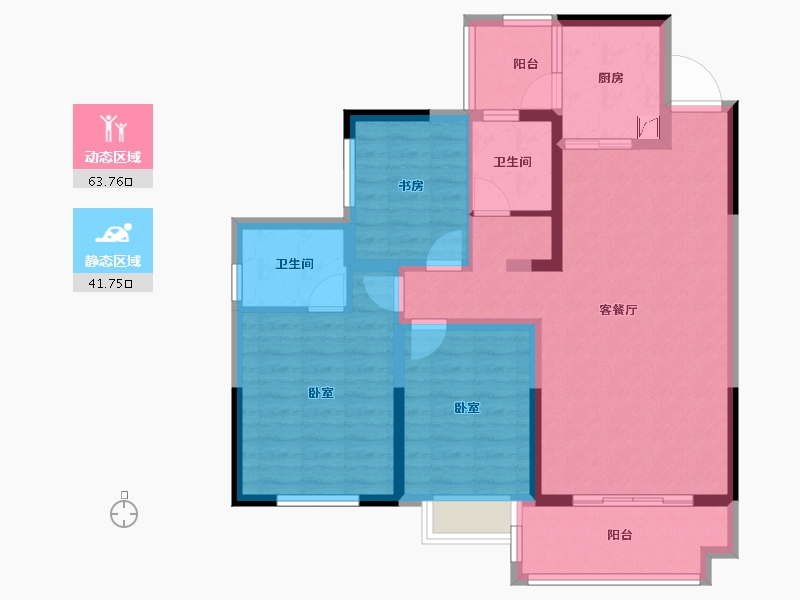 湖南省-岳阳市-富兴御城-93.57-户型库-动静分区