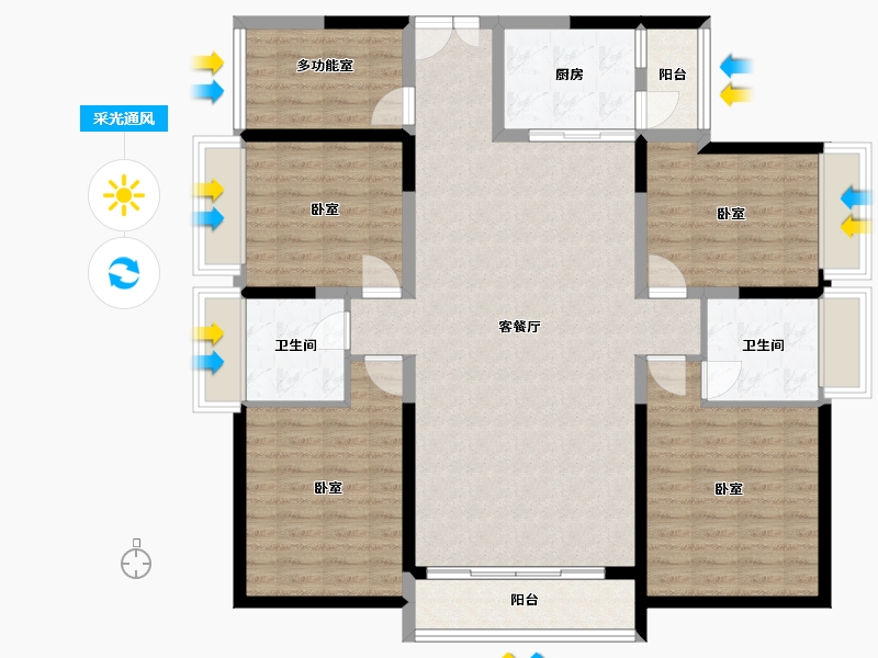 广东省-东莞市-鼎峰尚境-127.66-户型库-采光通风