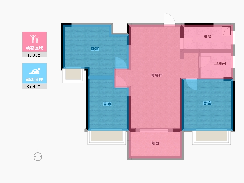 湖北省-武汉市-东方城三期-72.55-户型库-动静分区