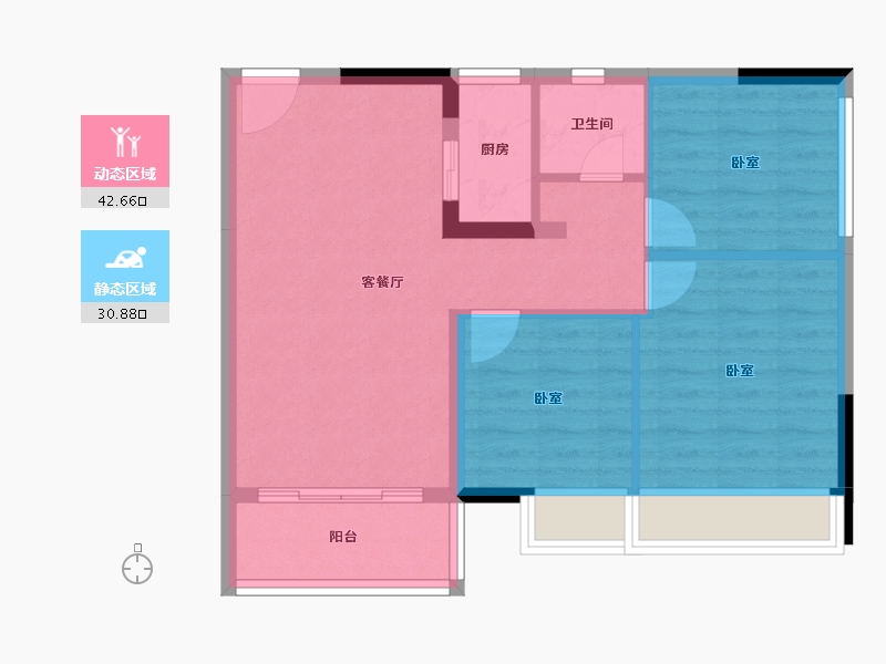 广东省-珠海市-平沙九号广场-66.18-户型库-动静分区