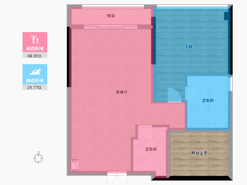 广东省-深圳市-宝能公馆 V HOUSE-76.44-户型库-动静分区