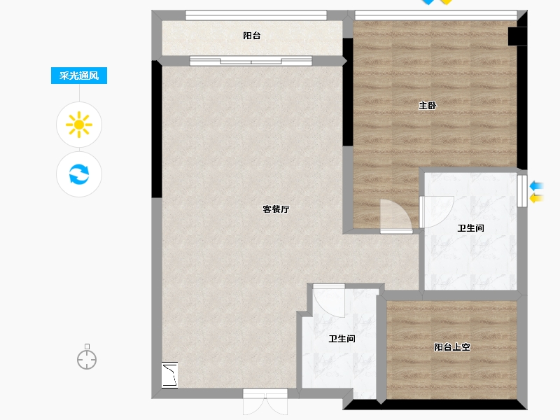 广东省-深圳市-宝能公馆 V HOUSE-76.44-户型库-采光通风