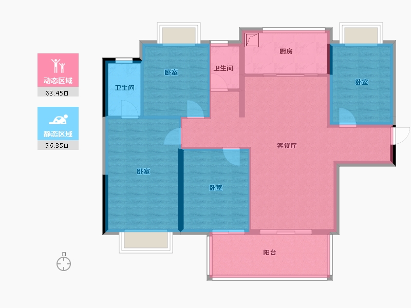 湖南省-长沙市-印湘江2-108.31-户型库-动静分区