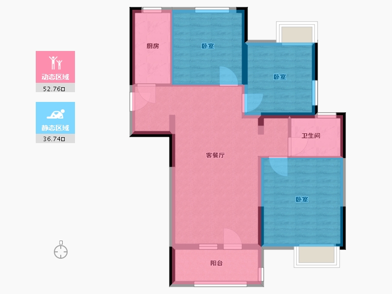 湖北省-武汉市-北辰优+国际青年互动特区-80.00-户型库-动静分区