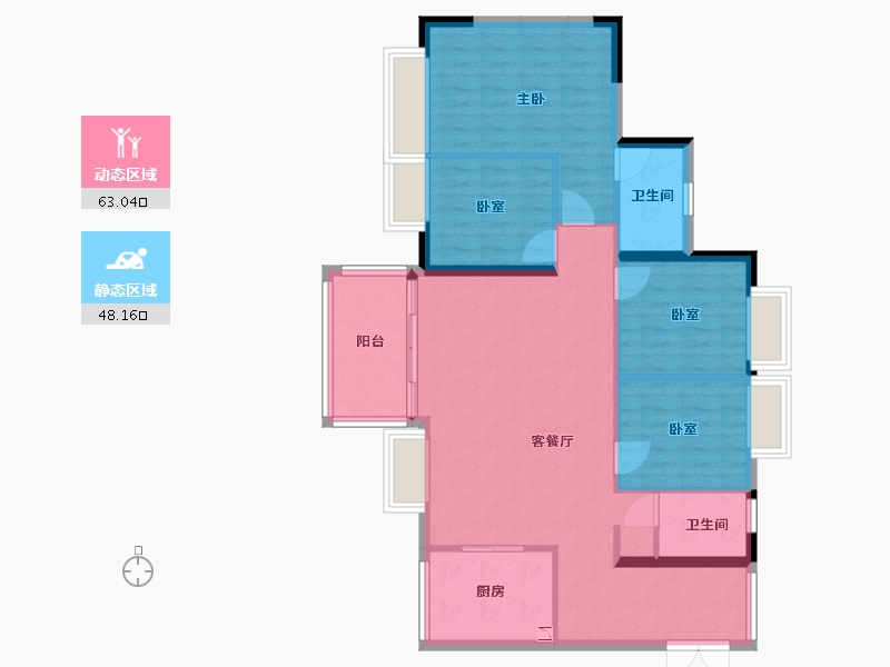 广东省-深圳市-佳兆业碧海云天-100.94-户型库-动静分区