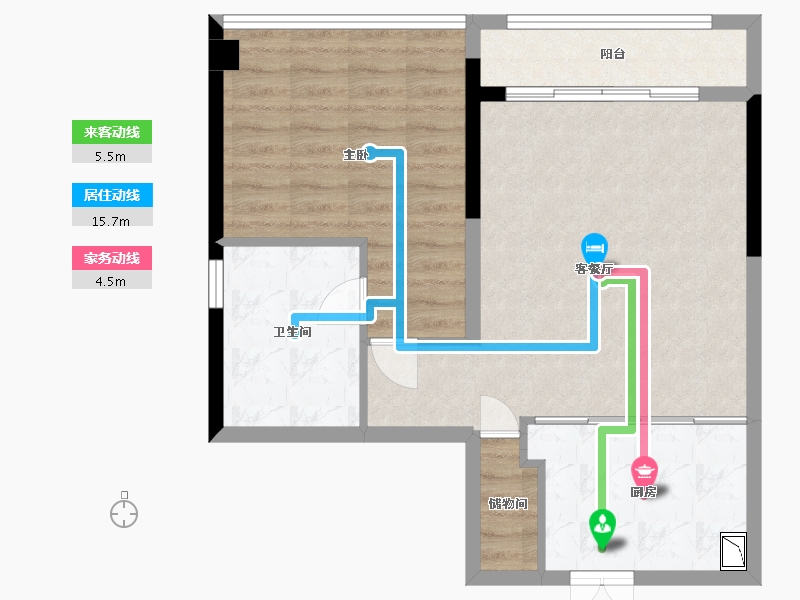 广东省-深圳市-宝能公馆 V HOUSE-65.96-户型库-动静线