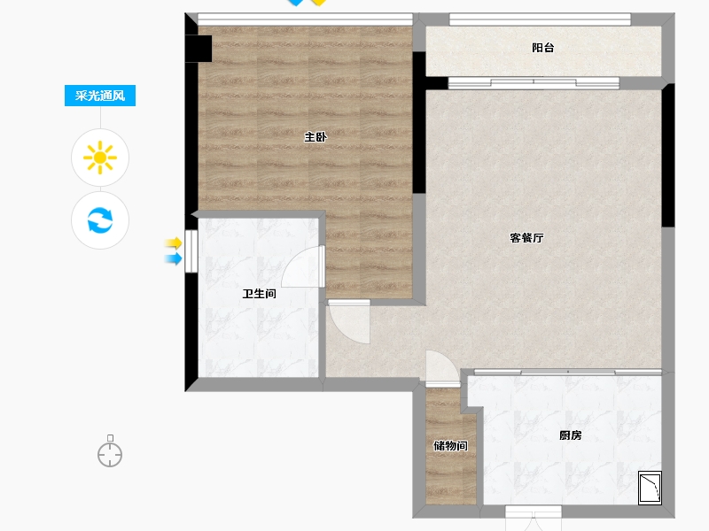 广东省-深圳市-宝能公馆 V HOUSE-65.96-户型库-采光通风