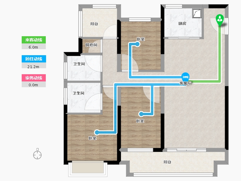 湖南省-岳阳市-中梁·首府-103.00-户型库-动静线