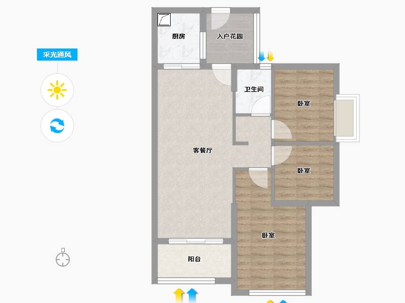 广东省-清远市-英德富力金禧花园-68.00-户型库-采光通风