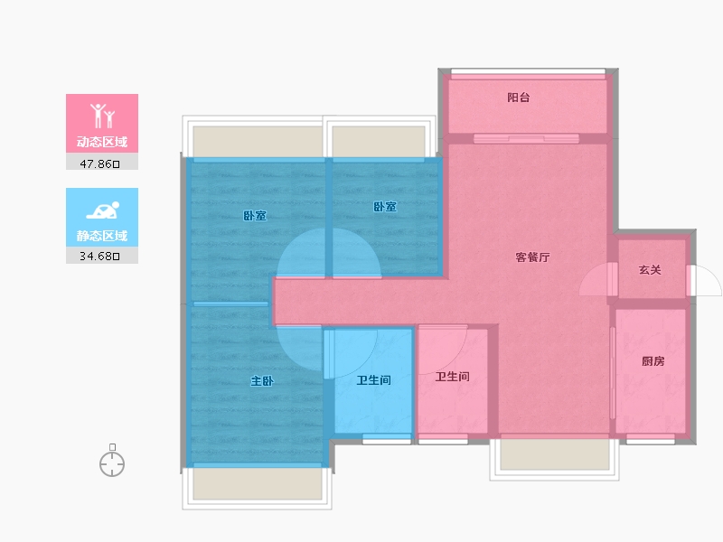 广东省-珠海市-时代·香海彼岸-74.01-户型库-动静分区