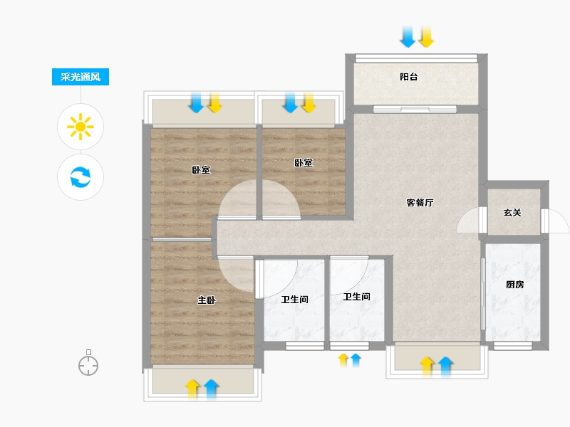 广东省-珠海市-时代·香海彼岸-74.01-户型库-采光通风